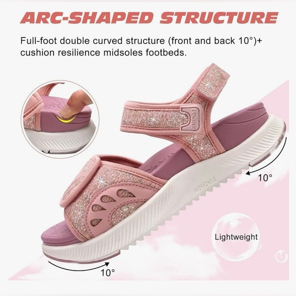 NWT Walking Sandals Women, Arch Support Hiking Sandals Orthotics - Picture 9 of 12